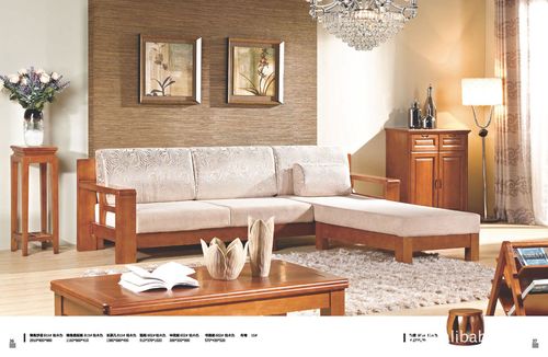 吉祥百得中式实木沙发布木沙发组合,客厅家具,实木家具815#图片_2